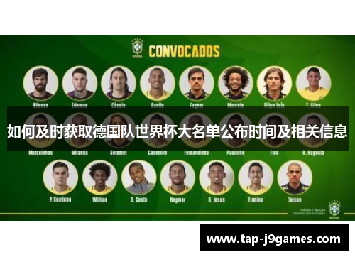 如何及时获取德国队世界杯大名单公布时间及相关信息