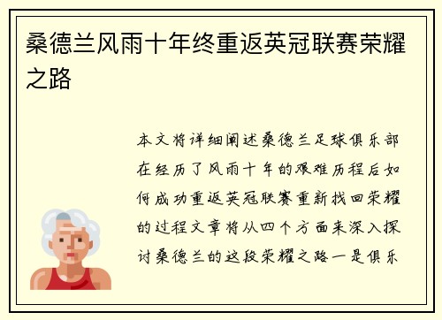 桑德兰风雨十年终重返英冠联赛荣耀之路 桑德兰风雨十年终重返英冠联赛荣耀之路